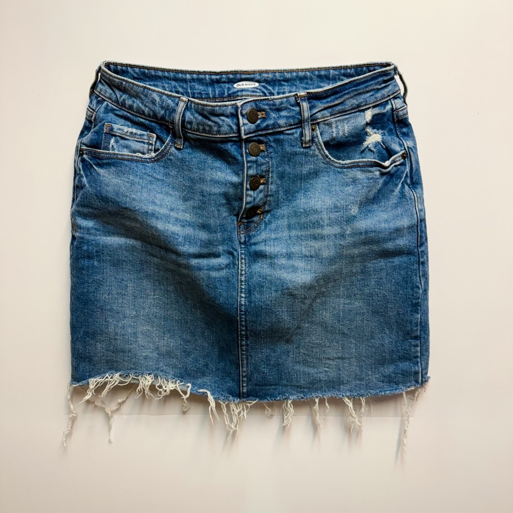 Old Navy Blue Distressed Mini Skirt